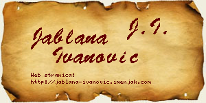 Jablana Ivanović vizit kartica